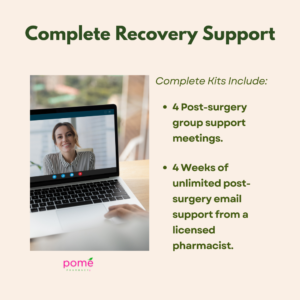 Complete recovery kit designed for breast augmentation patients